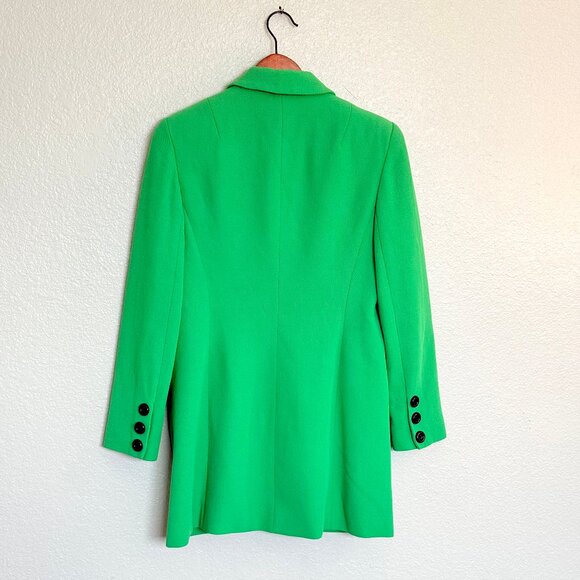 Vintage Kelly Green Mid Length Wool Blend Pea Coat by Rickie Freeman Size 4 - Picture 8 of 12